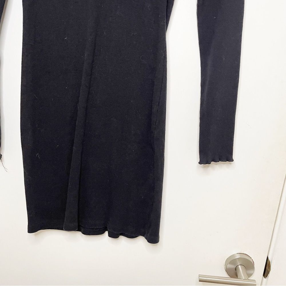 Abercrombie & Fitch A&F long sleeve ribbed knit mock neck mini dress black M - Picture 6 of 12